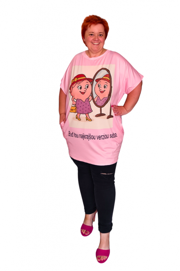 Tunika Buď tou najkrajšou verziou seba - ružová